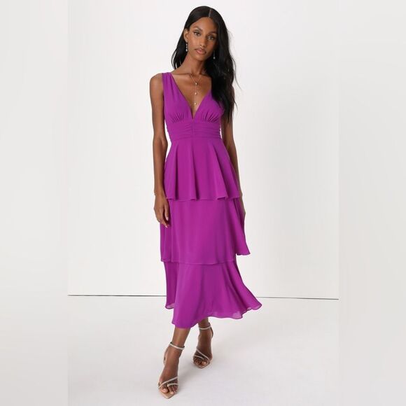 Lulu's Dresses & Skirts - Lulu's Purple Midi Dress